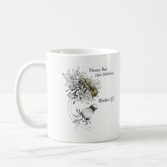 Caneca de café de MABA com abelha & logotipo de (Esquerda)