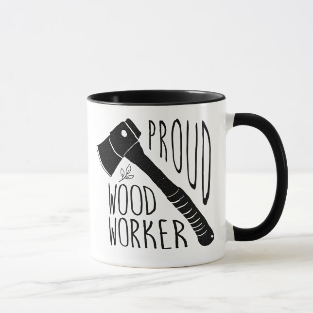 Caneca de café de madeira do trabalhador (Direita)