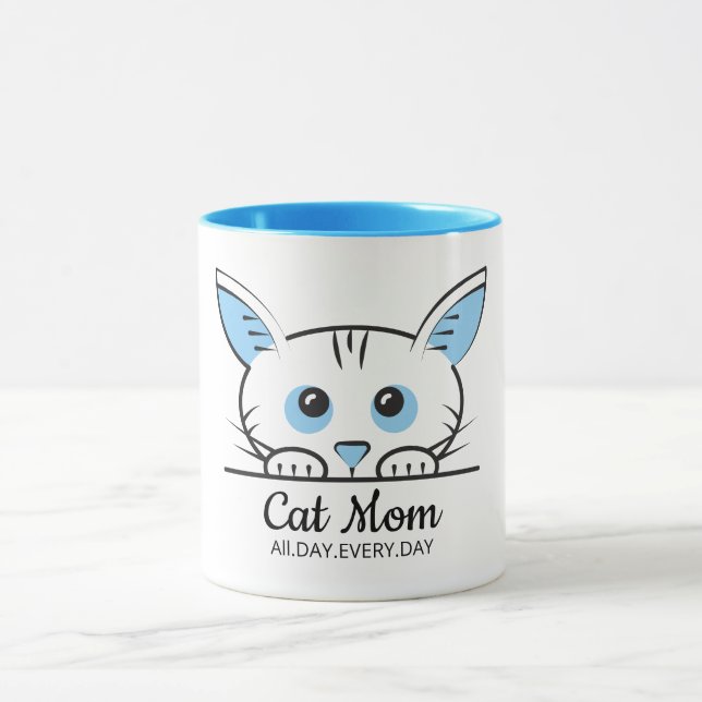 Caneca de Café de Mãe de Gato Fofa (Centro)