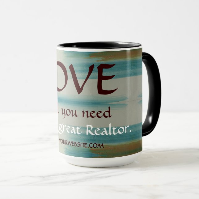 Caneca de Café de Marketing de Imobiliária de Arte (Frente Esquerda)