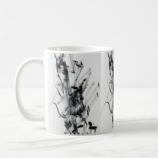 Caneca de Café de Mármore Abstrato Preto e Branco
