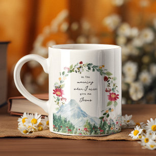 Caneca De Café Dê-me Jesus Monograma de Flor Silvestre da Monta