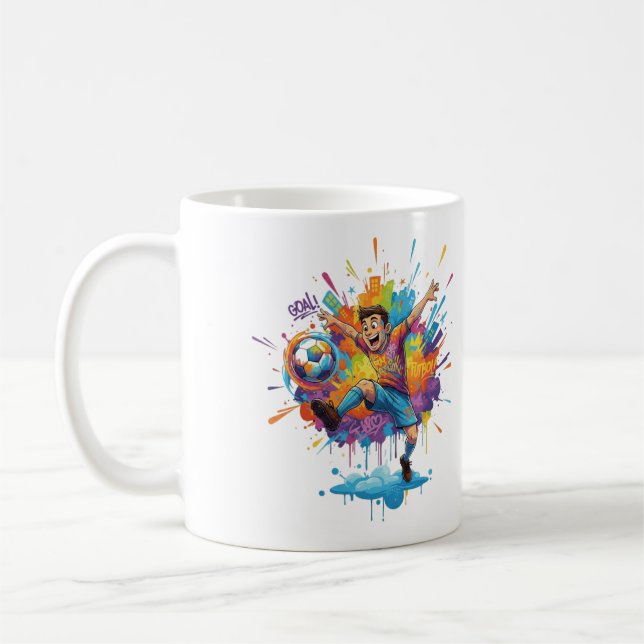 Caneca de Café de Menino Artístico Vibrante (Esquerda)