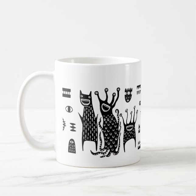 Caneca de Café de Monstro Fofo – Xícara de Cerâmic (Esquerda)