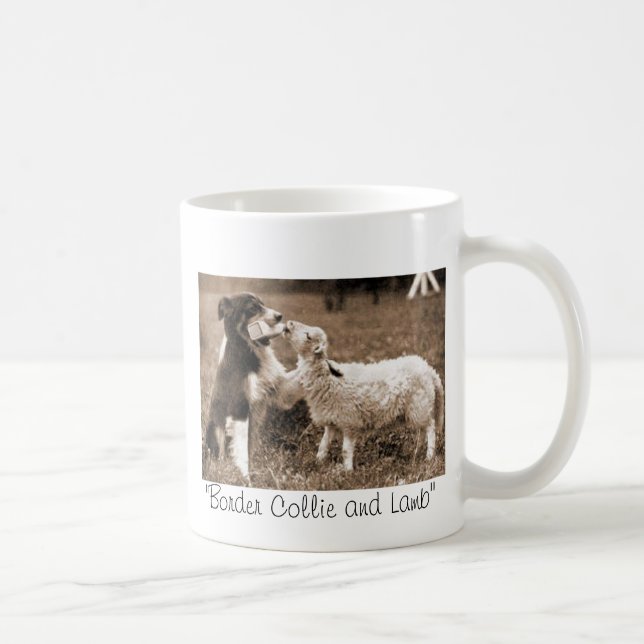 Caneca De Café De "~Mug border collie e do cordeiro " (Direita)