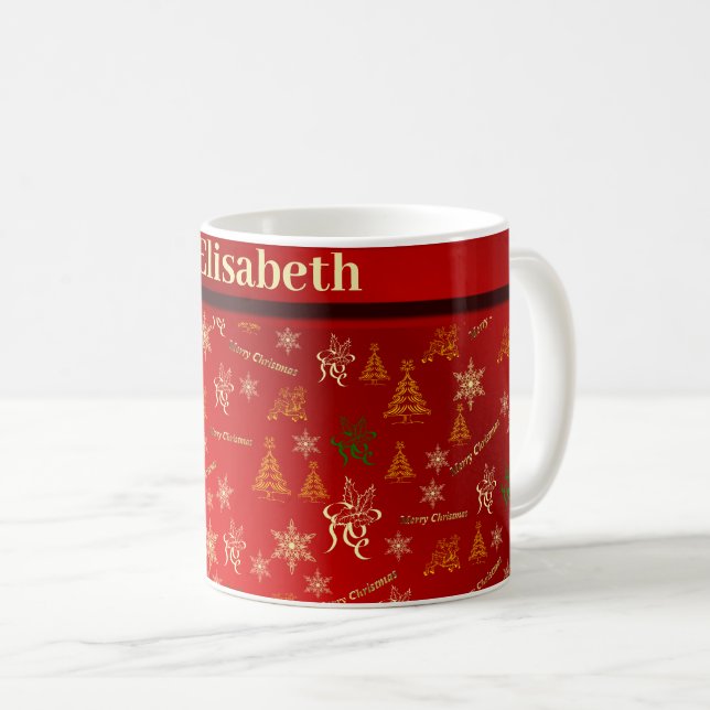 caneca de café de natal alegre (Frente Esquerda)