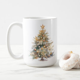 Caneca de café de Natal com aquarela