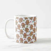 Caneca de Café de Natal com Homens de Biscoito de