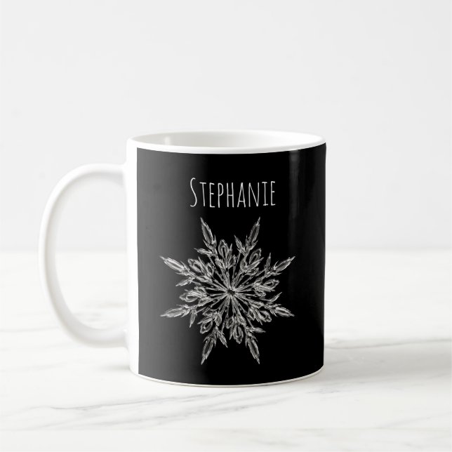 Caneca de Café de Natal Cristal de Gelo Floco de N (Esquerda)