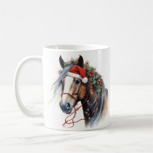 Caneca de café de Natal de cavalo feriado