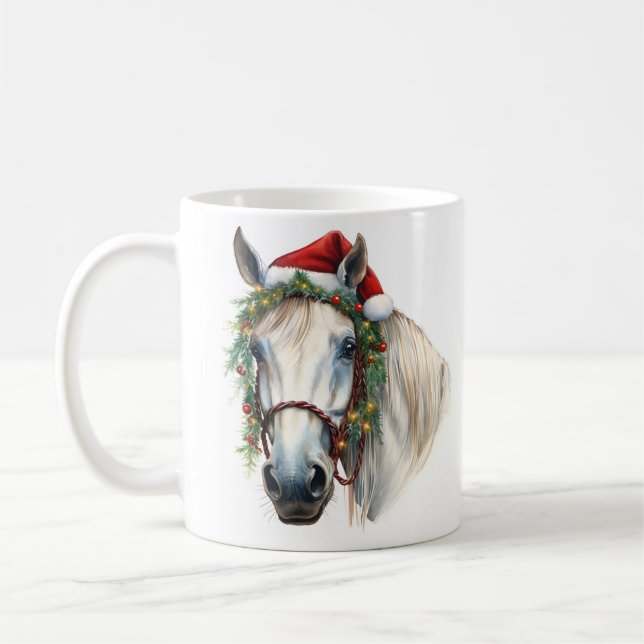 Caneca de café de Natal de cavalo feriado (Esquerda)