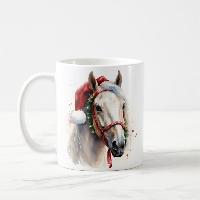 Caneca de café de Natal de cavalo feriado (Esquerda)