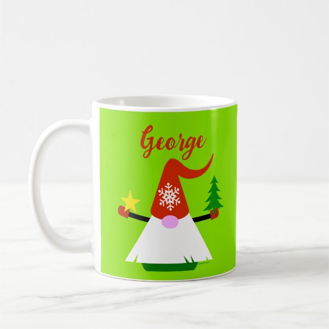 Caneca de café de Natal Gnome Fofo (Esquerda)