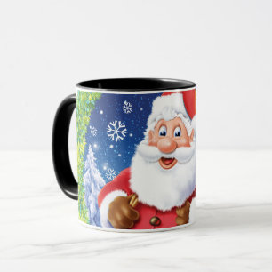 Caneca de café de Natal, Papais noeis e saco de br