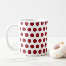 Caneca de Café de Natal Vermelho Escuro Pontilhada