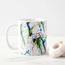 Caneca de café de néon do Splatter da pintura