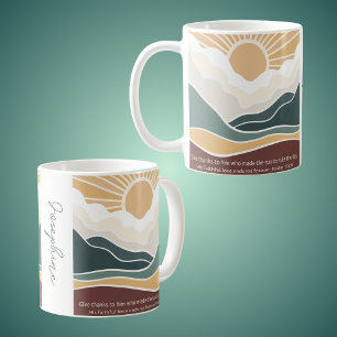 Caneca De Café Dê Obrigados a ele Christian Boho Sunrise