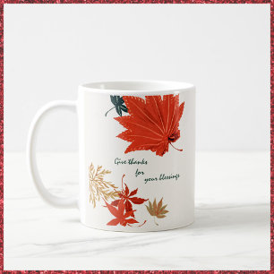 Caneca De Café Dê Obrigados para suas bençãos