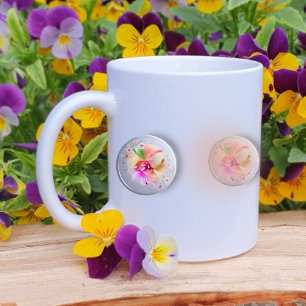 Caneca de café de orbe floral