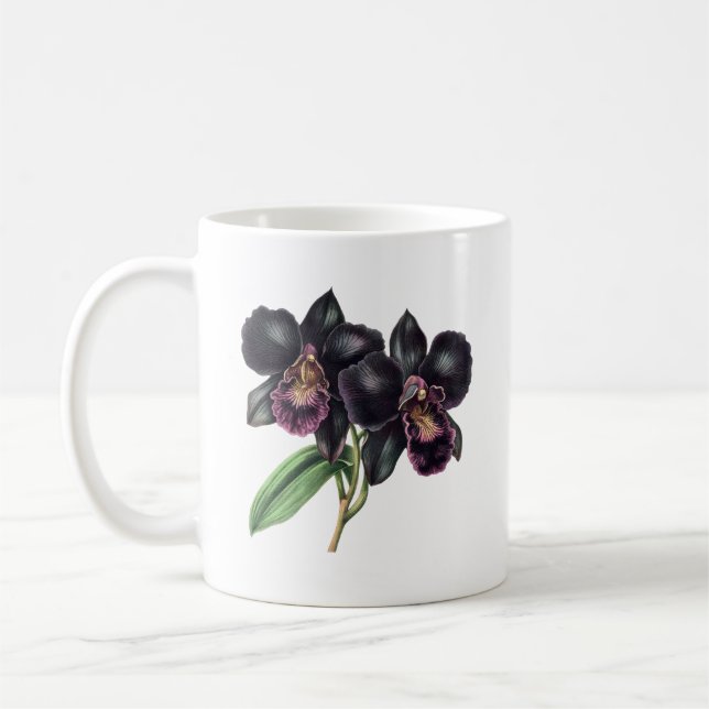 Caneca de café de orquídea clássica e negra da Tre (Esquerda)