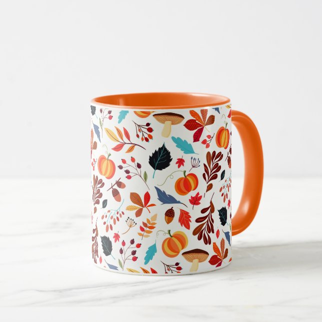 Caneca de Café de Padrão Outono (Frente Esquerda)