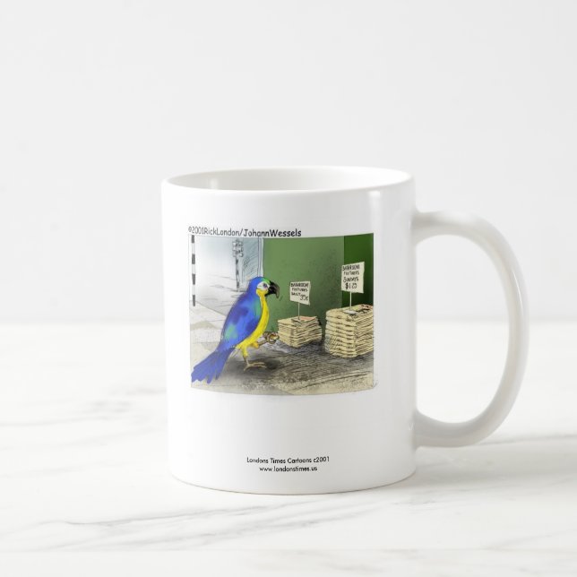 Caneca de café de papagaio engraçado "Acessórios d (Direita)