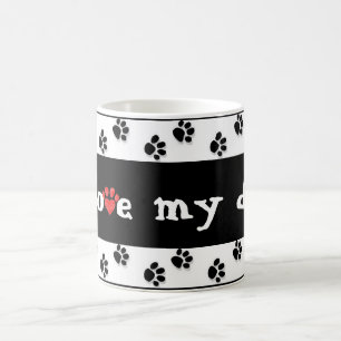 Caneca de café de "Pawprints" (estilo #2)