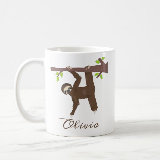 Caneca de Café de Preguiça Personalizada Presentes (Esquerda)
