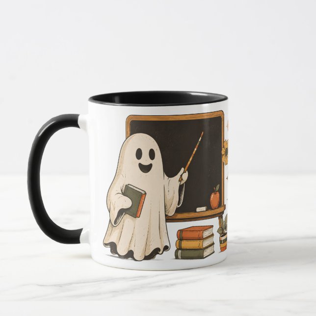 Caneca de Café de Professora Assustadora Era Hallo (Esquerda)