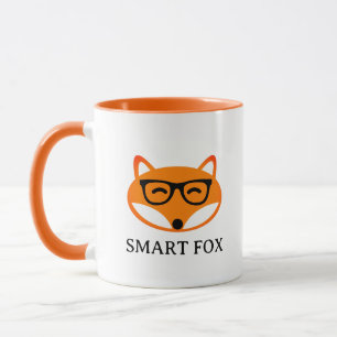 Caneca de café de raposa inteligente e fofa com óc
