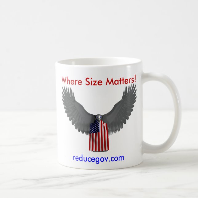 caneca de café de Reducegov.com onde o tamanho (Direita)