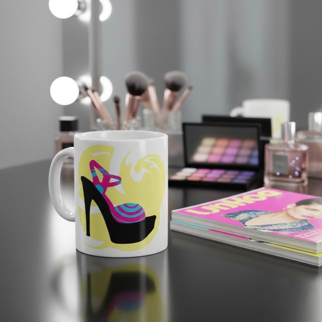 Caneca de Café de Salto Alto Moda Chique (Criador carregado)