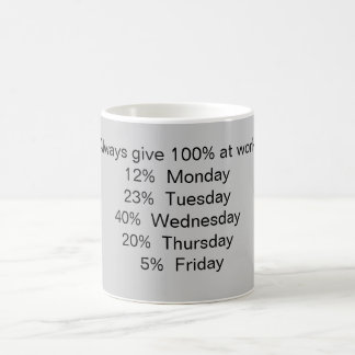 Caneca De Café Dê sempre 100% no trabalho: