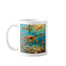 Caneca de Café de Tartarugas Marinhas Engraçadas