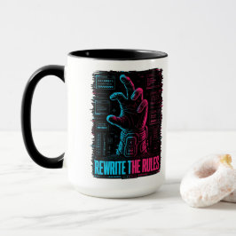 Caneca de Café de Tecnologia Cyberpunk Reescreva a
