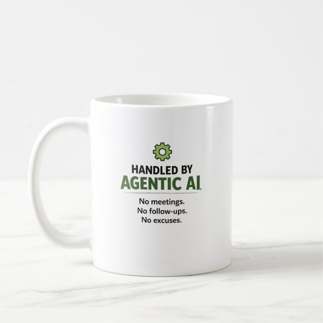 Caneca de Café de Tecnologia Divertida com Agentic (Esquerda)