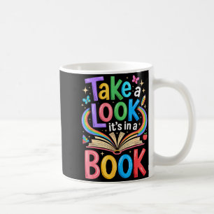 Caneca De Café Dê uma olhada em um livro de arte de arco-íris min