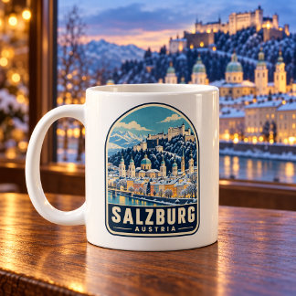 Caneca de Café de Viagem de Inverno Vintage de Sal
