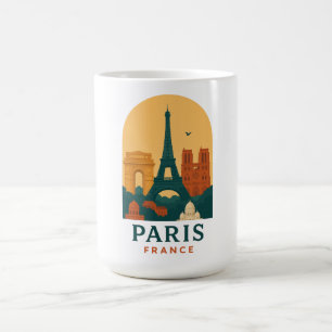 Caneca de Café de Viagem para Paris França Vintage
