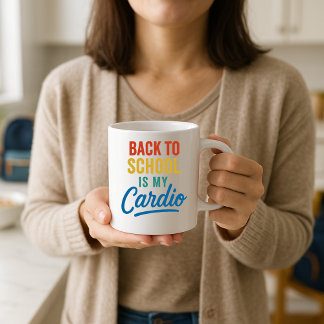 Caneca De Café De volta à escola é meu pai cardio engraçado