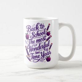 Caneca De Café De volta à escola em estilo roxo
