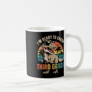 Caneca De Café De Volta à Escola Menino Dinossauro Estou Pronto P