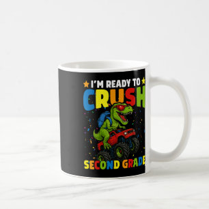 Caneca De Café De Volta à Escola Menino Dinossauro Estou Pronto P