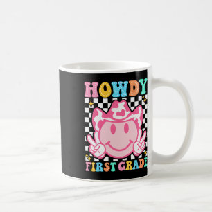 Caneca De Café De Volta à Escola Olá Primeiro Ano Caubói Ocidenta