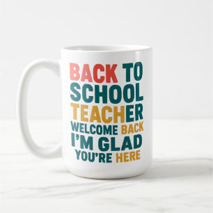 Caneca De Café De volta à Escola Professora Bem-vindo De Volta Es