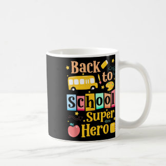 Caneca De Café De Volta À Queda Do Outono Do Super Herói Da Escol