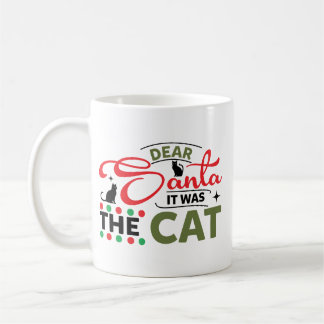 Caneca De Café Dear Santa It Was The Cat Funny