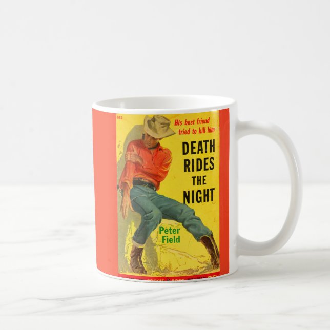 Caneca De Café Death Rides the Night Western book cobrir (Direita)