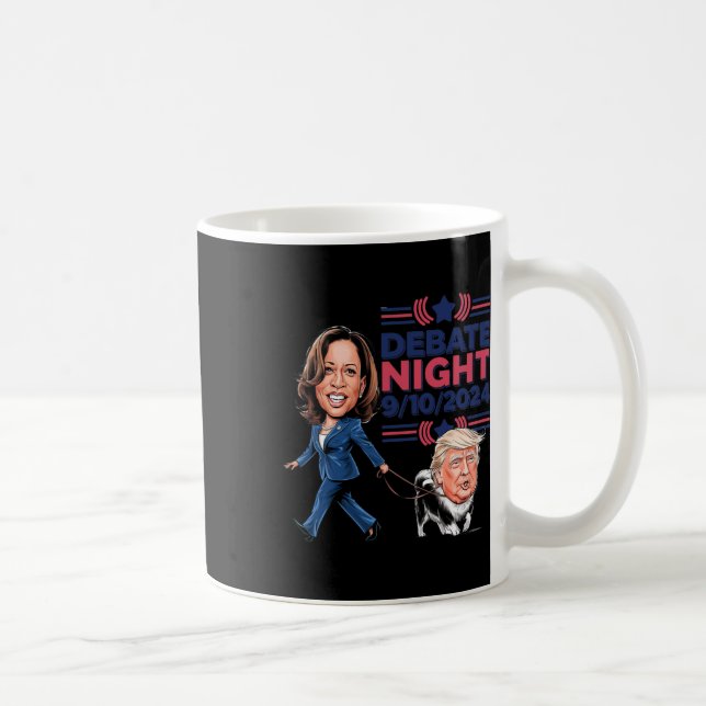 Caneca De Café Debate Noite Descoberto Engraçado Cachorro Kamala  (Direita)