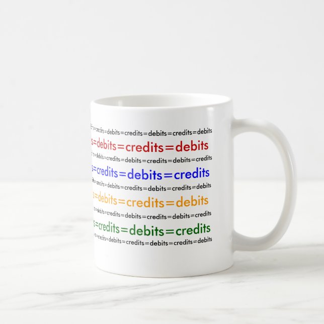 Caneca De Café Débitos=créditos=débitos=créditos=débitos... (Direita)